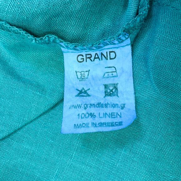 Grand Greece Linen Sleeveless Dress - Teal - 3X - Picture 7 of 7